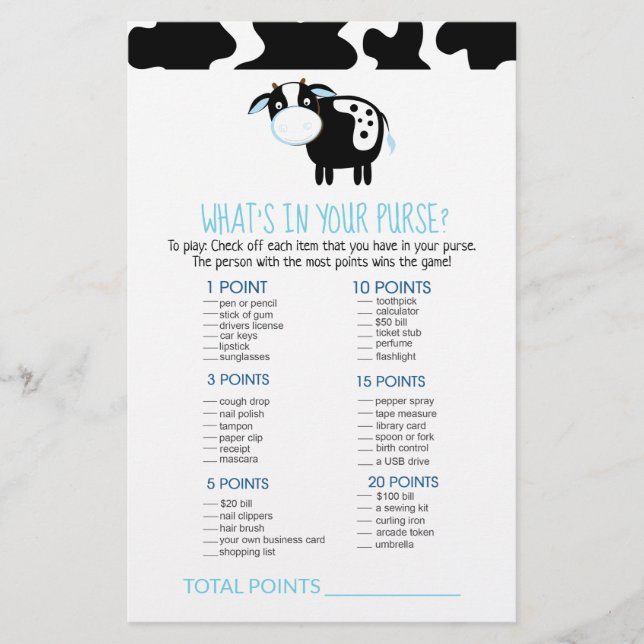 Vaca Leiteira Azul O que há no Jogo da Bolsa (Frente)