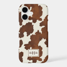 Vaca Marrom Monogramada em Couro