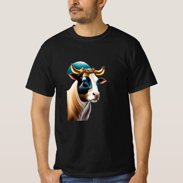 Vaca na jaqueta T-Shirt (Frente)