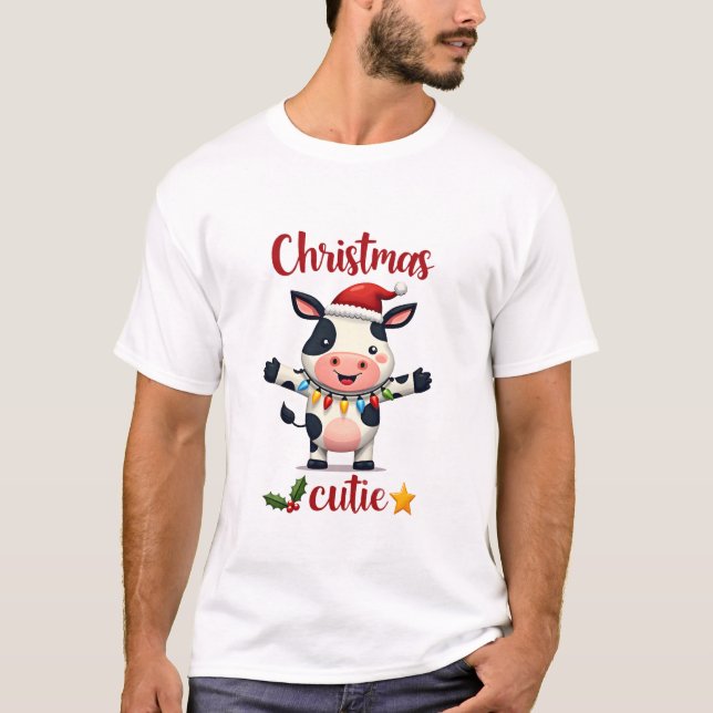 Vaca Natal Cutie Camiseta de Natal de Vaca (5) (Frente)