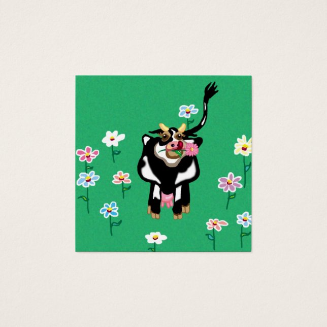 Vaca num campo de flores (Frente)