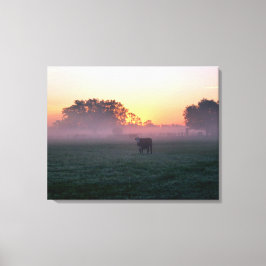 Vaca rural na Canvas de 3 painéis de sunrise