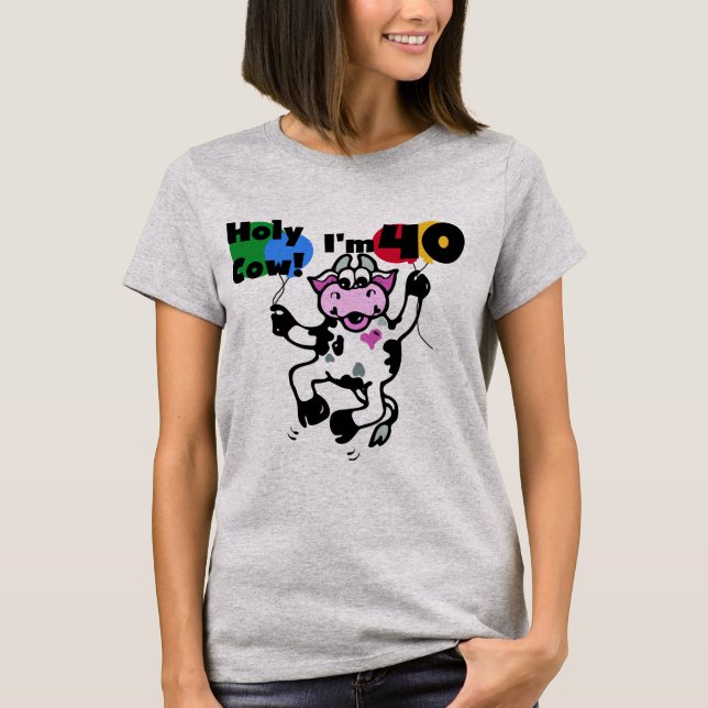 Vaca santamente eu sou 40 camisetas e presentes (Frente)