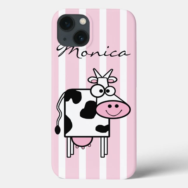 Vaca Sorridente Impressão Animal Girly Monogramada (Verso)