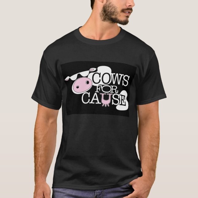 Vacas para o camiseta do PRETO da causa (Frente)