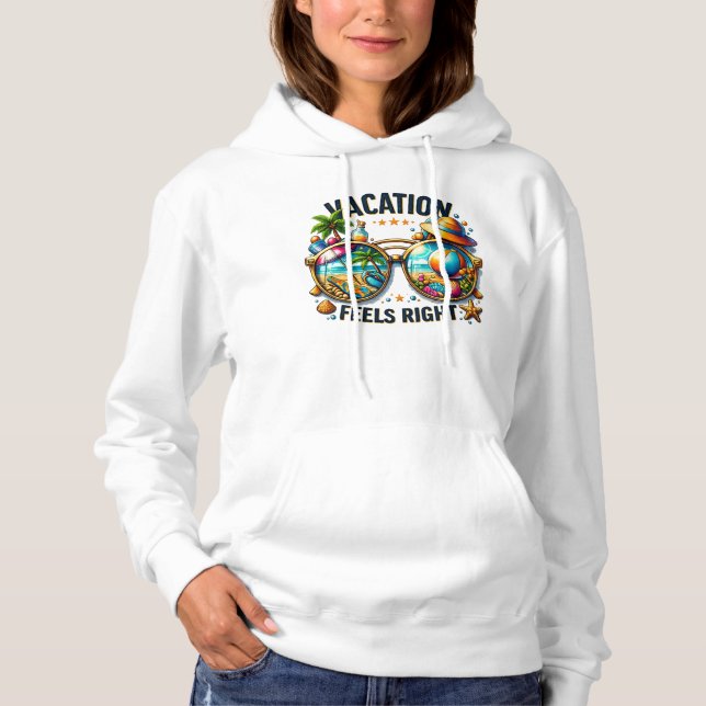 Vacation Feels Right Pullover Hoodie USA (Frente)