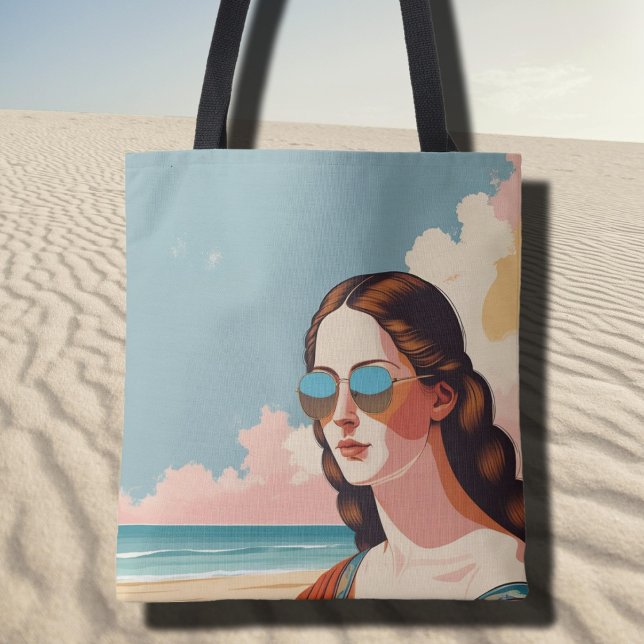 Vacation Vibes Mona Lisa Tote Bag (Criador carregado)