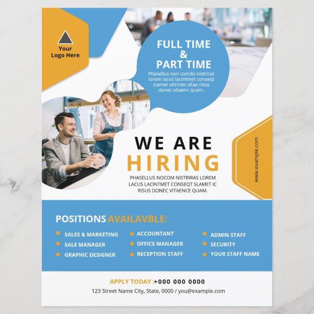 vaga de emprego / Estamos contratando Flyer (Frente)