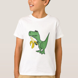 vagabundos T-Rex que come um t-shirt da banana