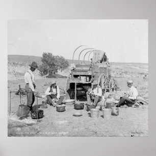 Vagão De Acampamento Em Um Poster De Roundup Do Te