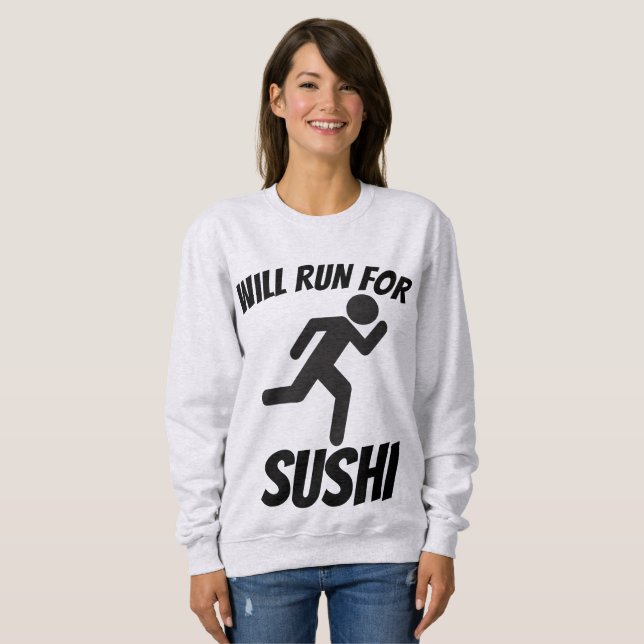 VAI CORRER PARA SUSHI, T-shirts Engraçadas (Frente Completa)