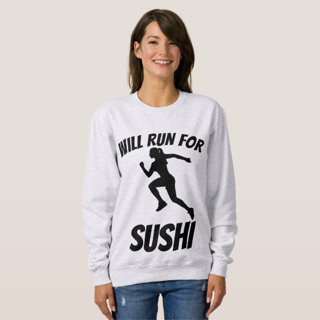 VAI CORRER PARA SUSHI, T-shirts Engraçadas (Frente Completa)