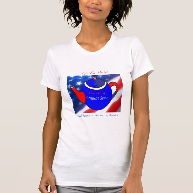 Vai o tea party! T-shirt da bandeira (Frente)