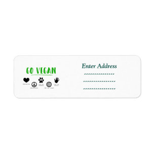 Vai o vegan para a etiqueta da etiqueta de