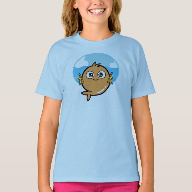 Vaia como a camisa das meninas T dos peixes (Frente)