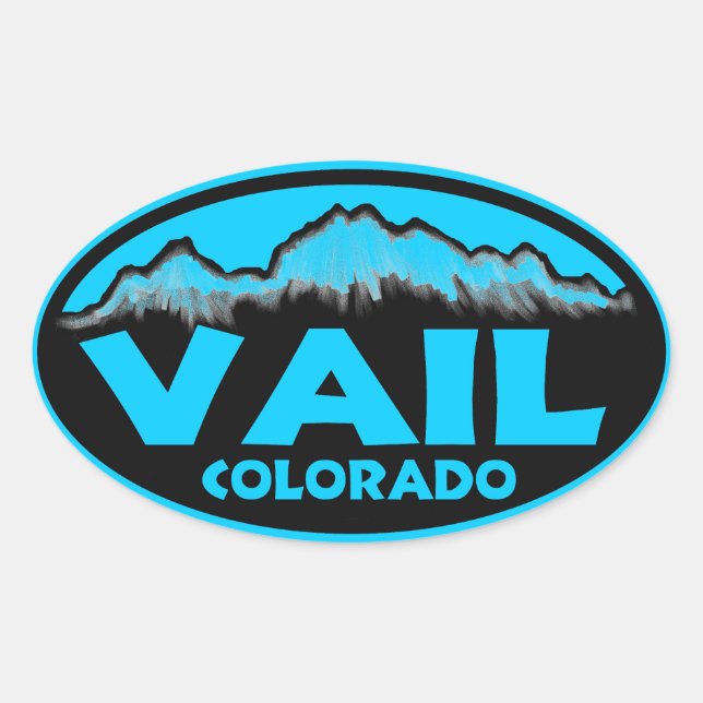 Vail Colorado, adesivos ovais azuis (Frente)
