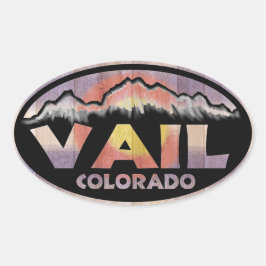 Vail Colorado, bandeira de madeira, adesivos ovais