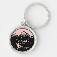 Vail Colorado - chaveiro de arte rosa-snowboard