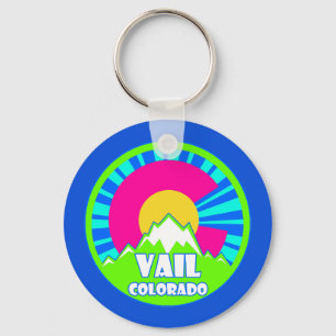Vail Colorado, montanhas neon chaveiro