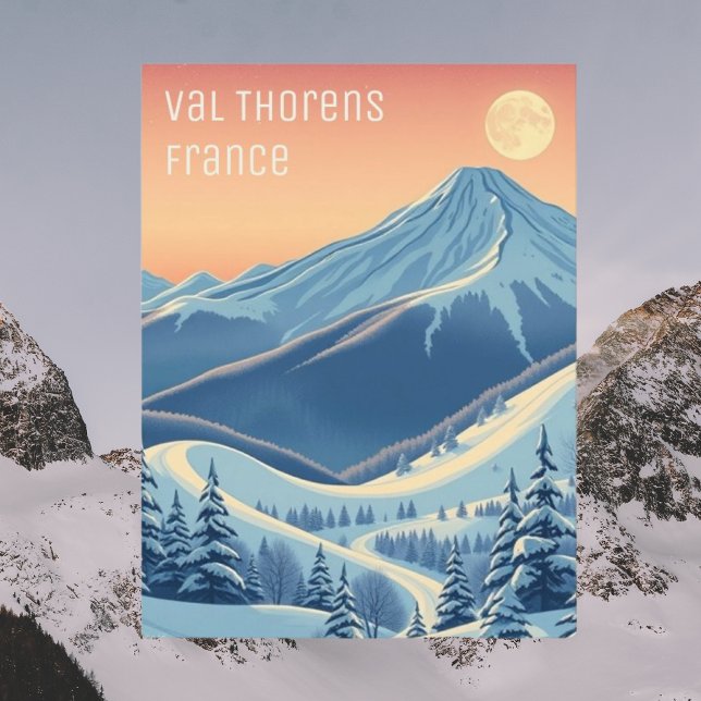 Val Thorens França de esqui cartão postal moderno (Criador carregado)