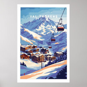 Val Thorens França Poster de Esqui 1