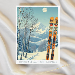 Val Thorens France retro Cartão postal para as fér