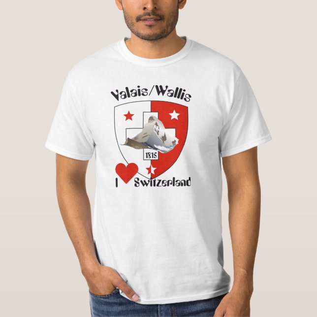 Valais / Wallis Schweiz-Suisse T-Shirt (Frente)