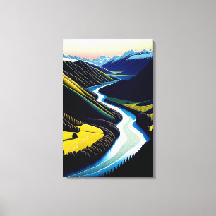 Vale do Rio Nova Zelândia - Impressão Canvas