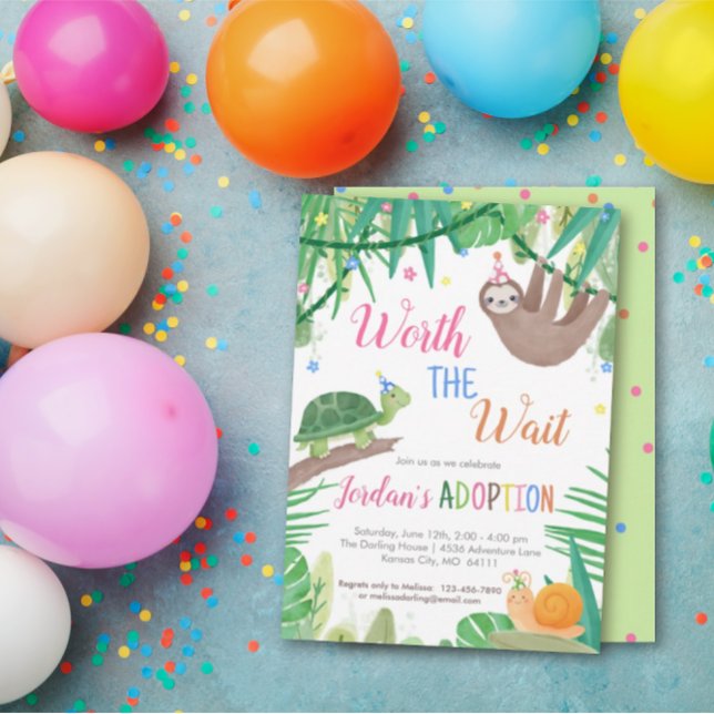 Vale o Convite de festas de Adoção de Espera (Criador carregado)