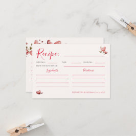 Valentine Hearts Vine Bridal Shower Recipe Card