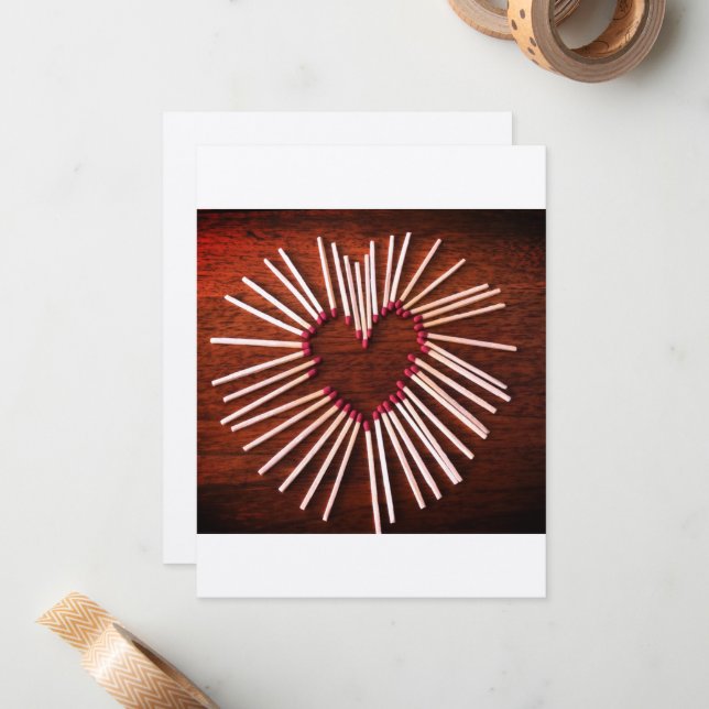 Valentine, Rústico, coração feito à mão, Cartão de (Frente/Verso In Situ)