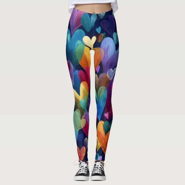 Valentine’s Day Leggings – Romantic Heart Pattern  (Frente)