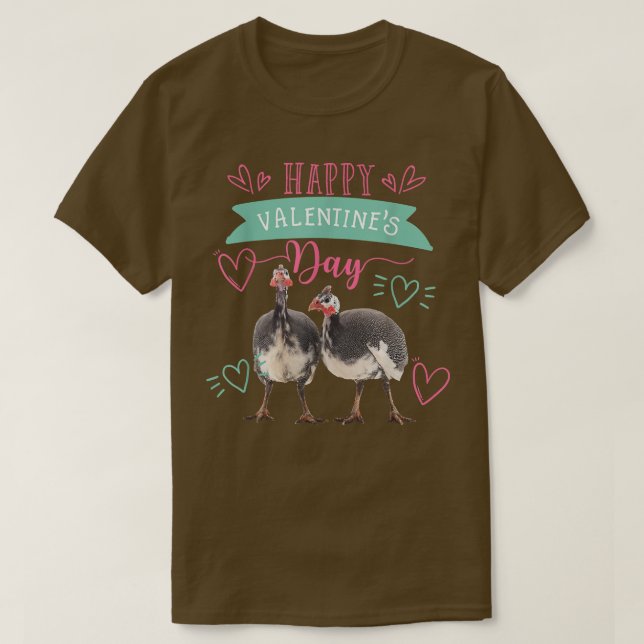 Valentine's Day Guinea Hen Gift for Women T-Shirt (Frente do Design)