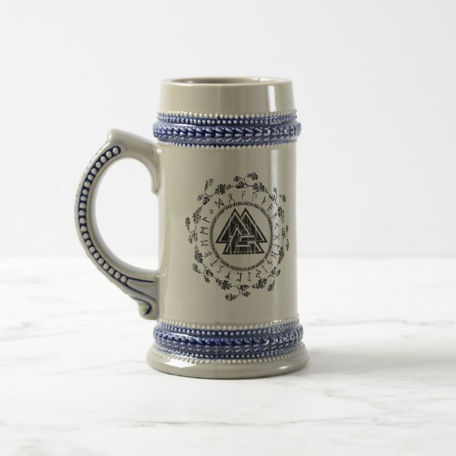 Valknut - Rune - 9 Noble Virtues Caneca de cerveja (Esquerda)