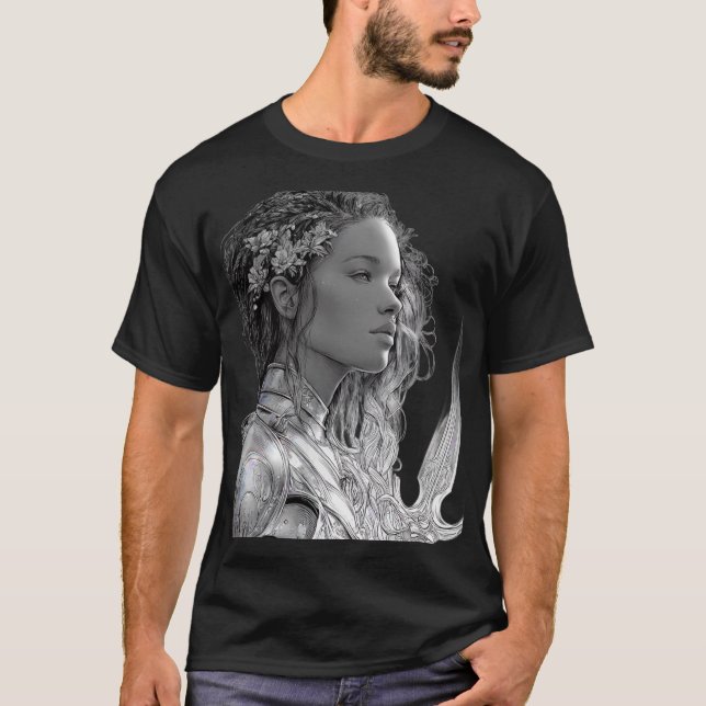 "Valkyrie Warrior Goddess Fantasy Art T-Shirt (Frente)
