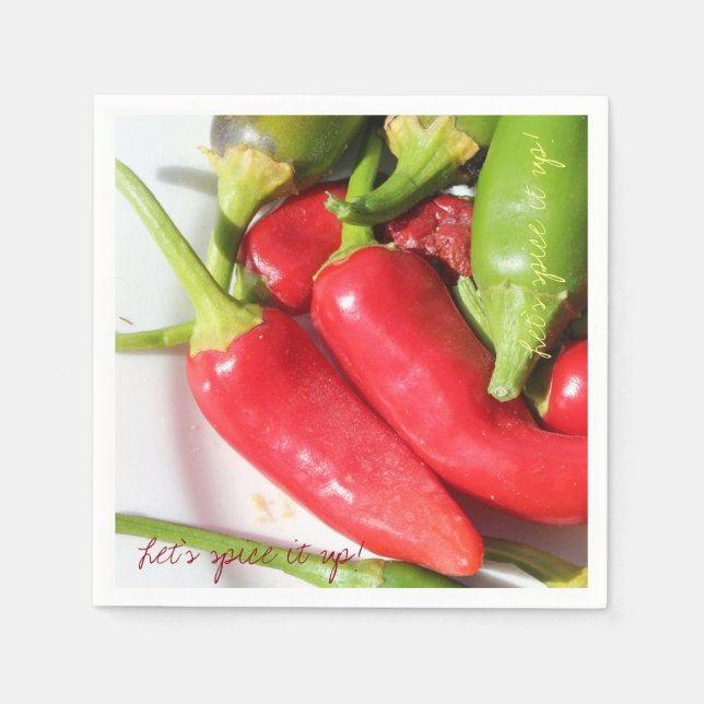 Vamos apimentar Pimentões Guardanapo de papel (Frente)