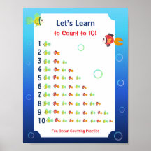 Vamos Aprender a Contar até 10 Poster para Criança