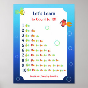 Vamos Aprender a Contar até 10 Poster para Criança