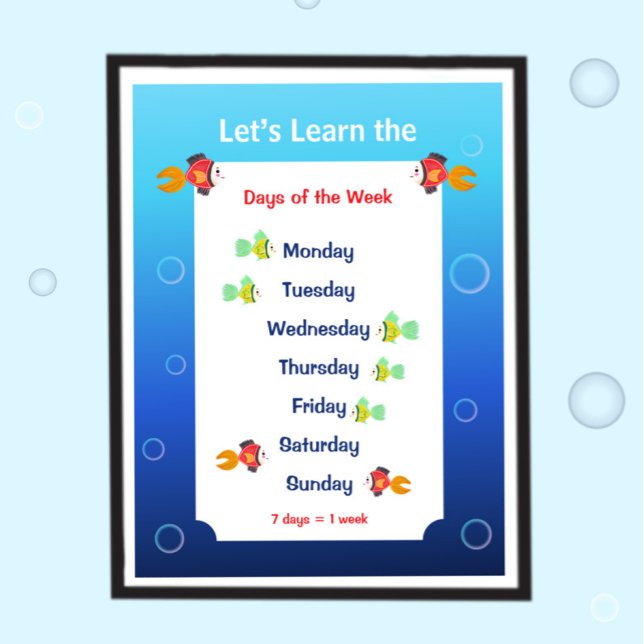 Vamos Aprender os Dias da Semana Poster para Crian (Criador carregado)