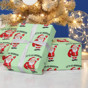 VAMOS BRANDON PAPAI NOEL NATAL Papel de embrulho
