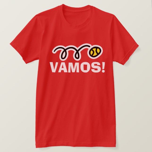 Vamos! Camisa tênis vermelha para homens (Frente do Design)