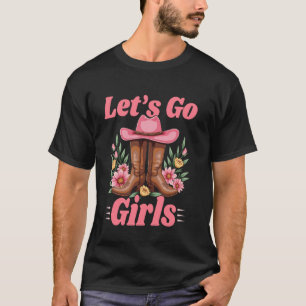 Vamos Camisetas de Meninas Rodeio Retro Ocidental 