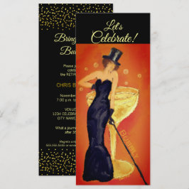 Vamos Celebrar Convite Dama de Champanhe Pintada