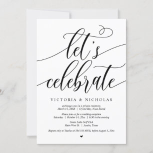 Vamos Celebrar Convite de Casamento Furtivo