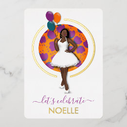 Vamos Celebrar o Aniversário! Mulher Preta c/Balõe