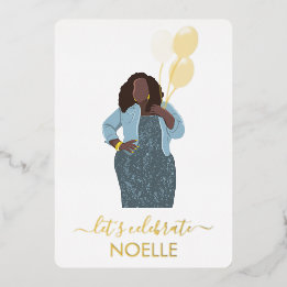 Vamos Celebrar o Aniversário! Mulher Preta c/Balõe