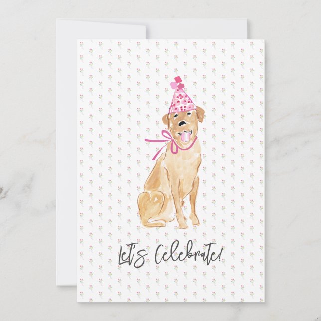 Vamos Celebrar! Ouro Labrador Cachorro Balões (Frente)