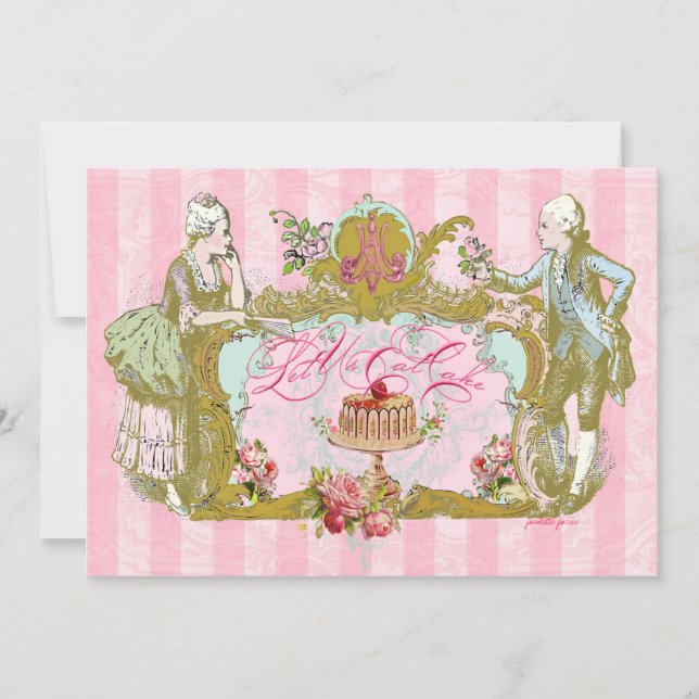 Vamos Comer Convites de festas De Bolo (Frente)