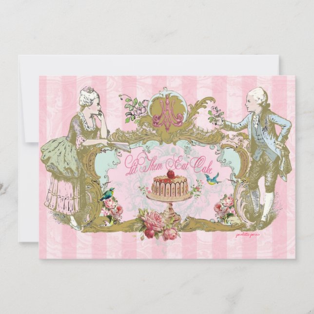 Vamos Comer Convites de festas De Bolo (Frente)