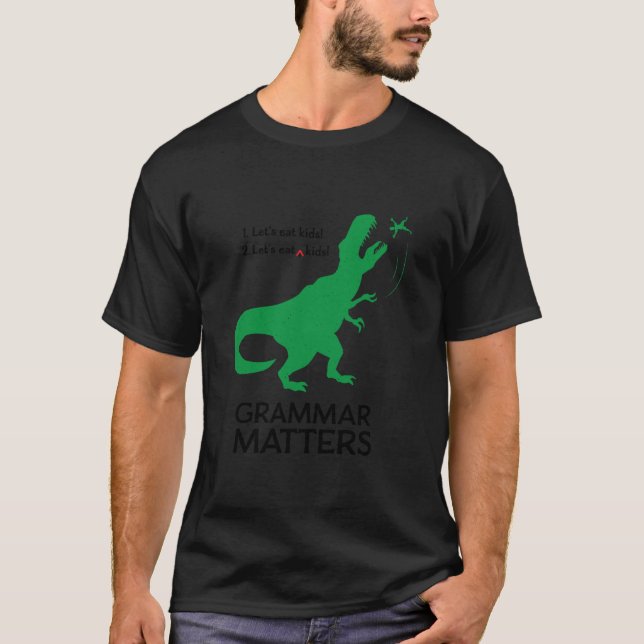 Vamos Comer Crianças Camisa de Gramática Divertida (Frente)